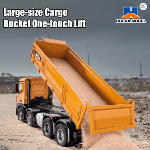 Huina 1536 1:14 Alloy RC Dump Truck – 12CH Large 8-Wheel